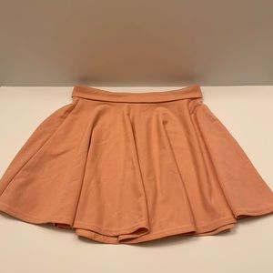 Peach A-line Flared Skater Mini Skirt